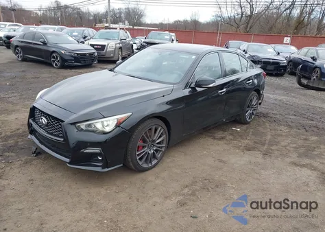 2023 Infiniti Q50 Red Sport 400 Awd from USA, damaged, VIN JN1FV7DR5PM590876